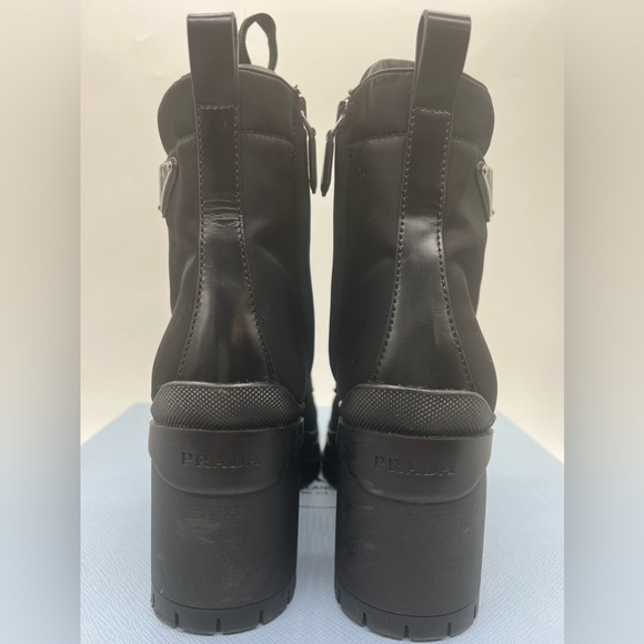 Prada Brushed leather and nylon laced booties - Picture 11 of 15